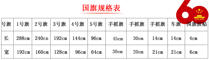 国旗规格表